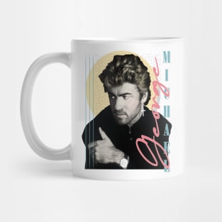 George Michael / Faded Vintage Look Design Mug